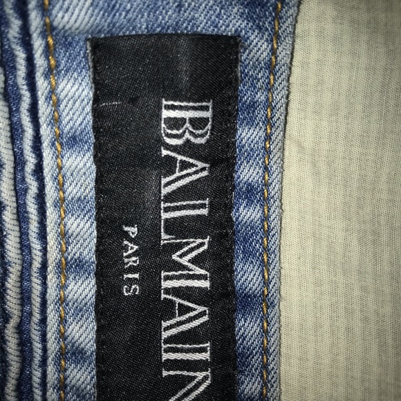 AUTHENTIC $1200 BALMAIN DISTRESSED BIKER JEANS